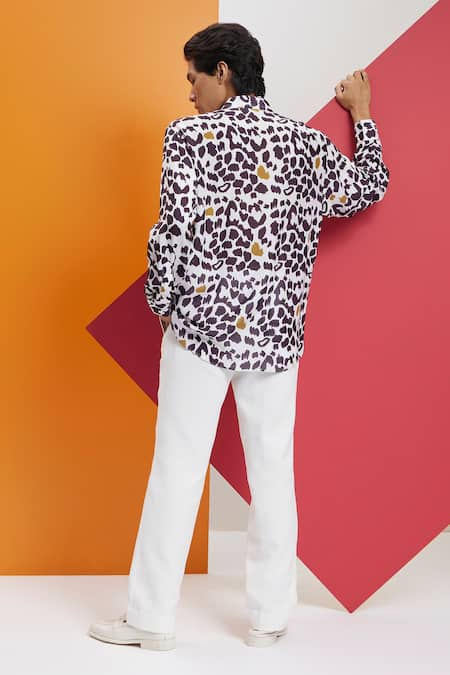 Shop Nautanky Black Cotton Embroidery In My Prime Printed Shirt at Aza Fashions Shop_Nautanky_Black Cotton Embroidery In My Prime Printed Shirt _at_Aza_Fashions