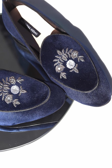 Buy Shradha Hedau Footwear Couture Blue Duke Embellished Shoes Online at Aza Fashions Buy_Shradha Hedau Footwear Couture_Blue Duke Embellished Shoes _Online_at_Aza_Fashions