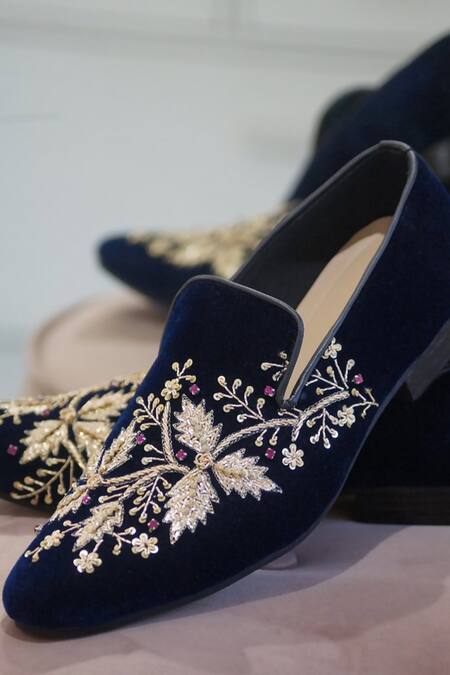 Shradha Hedau Footwear Couture_Black Louise Embroidered Shoes  _Online_at_Aza_Fashions