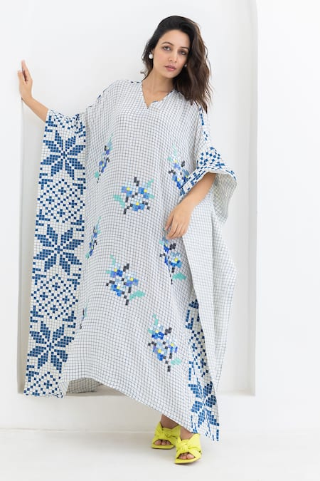 Pooja Rajgarhia Gupta Matrix Floral Print Kaftan 