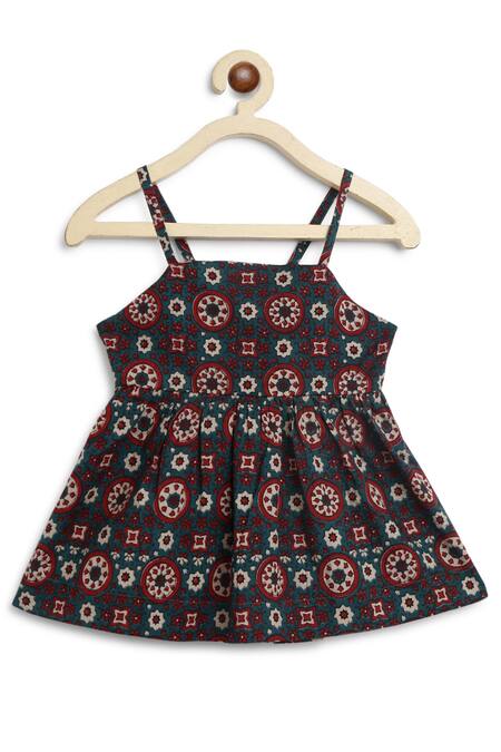 Tiber Taber Green Cotton Floral Motif Print Top With Dhoti at Aza Fashions Tiber Taber_Green Cotton Floral Motif Print Top With Dhoti_at_Aza_Fashions