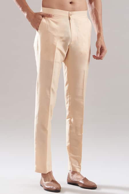 Buy Asuka Peach Silk Mirrors Embroidered Kurta And Pyjama Set Online at Aza Fashions Buy_Asuka_Peach Silk Mirrors Embroidered Kurta And Pyjama Set _Online_at_Aza_Fashions