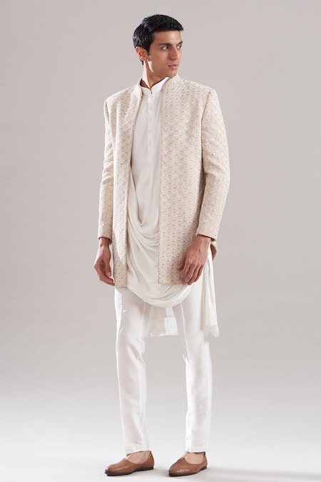 Asuka Embroidered Jacket & Draped Kurta Set 