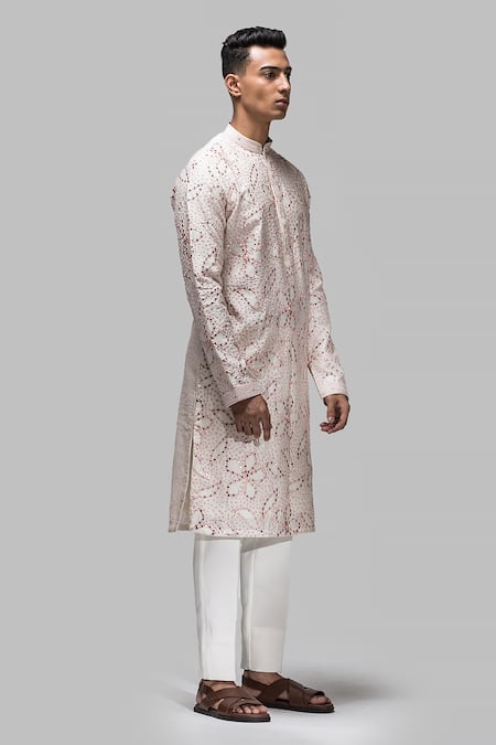 Shop Asuka Pink Chanderi Silk Embroidery Kurta Set at Aza Fashions Shop_Asuka_Pink Chanderi Silk Embroidery Kurta Set _at_Aza_Fashions