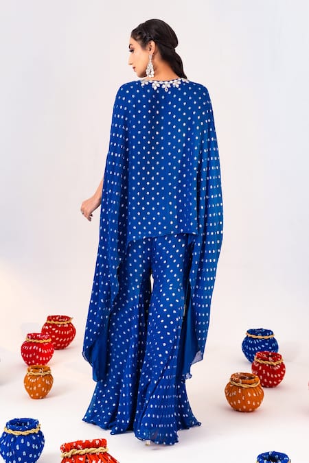 Silky Bindra Printed Jacket Kaftan & Gharara Set 