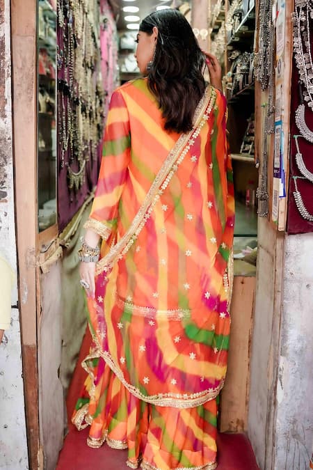 Gulabo Jaipur Qala Stripe Pattern Kurta Sharara Set 