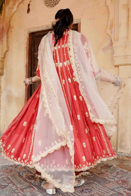 Gulabo Jaipur Afri Chanderi Embroidered Anarkali Set 