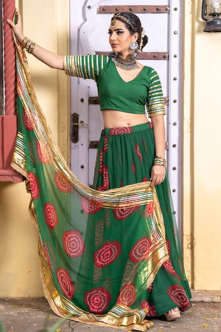 Gulabo Jaipur Chanchal Bandhani Print Skirt Set 