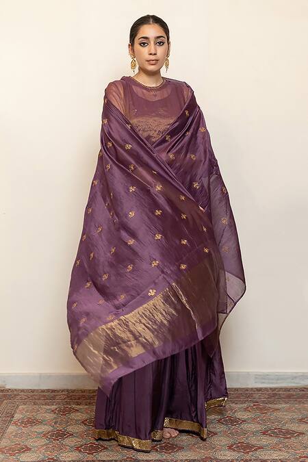 Buy_Nirjara_Purple , Cotton, , Zareen Kurta Set With Dupatta 