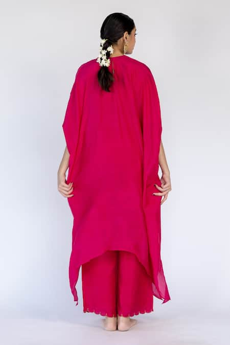 Nirjara Floral Embroidered Placement Kaftan With Pant 