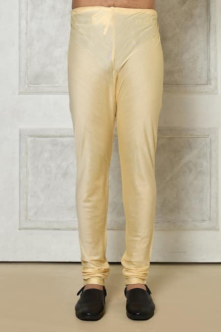 Arihant Rai Sinha_Orange Cotton, Silk, Denim Checkered Print Kurta Set _Online_at_Aza_Fashions