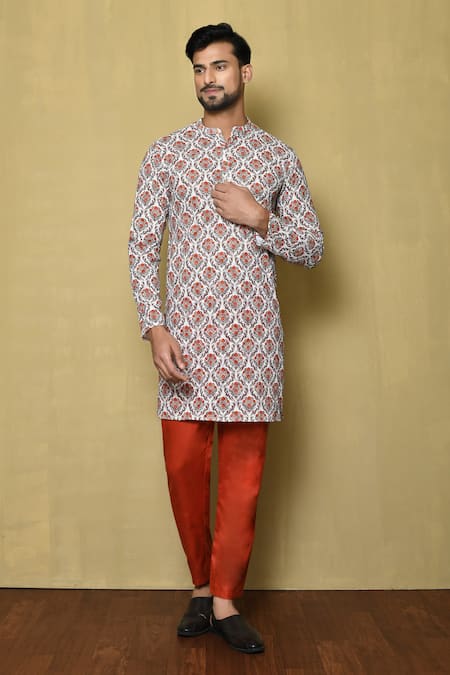 Aryavir Malhotra Mughal & Floral Print Kurta Set 