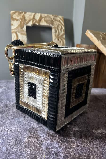 BAG HEAD Crystal Embellished Box Bag 