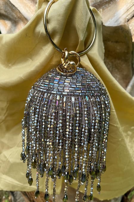 Bag Head Crystal Embellished Ball Bag 