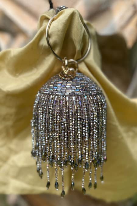 Bag Head Crystal Embellished Ball Bag 