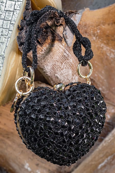 Bag Head Heart Shaped Stone Studded Bag 