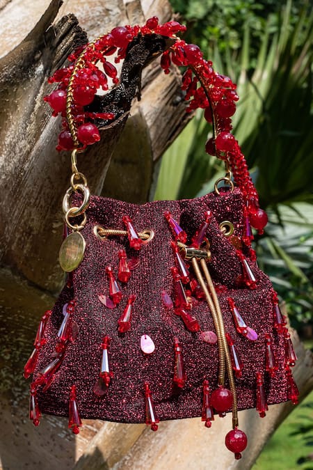Bag Head Crystal & Pearl Embellished Potli 