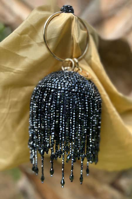 BAG HEAD Blue Crystals Embellished Sphere Bag 