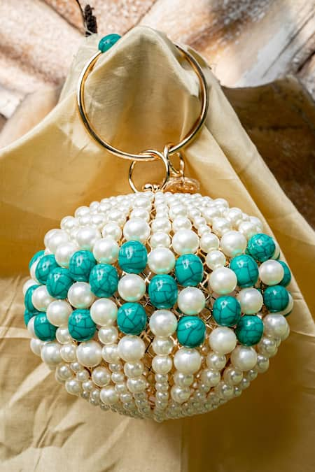 BAG HEAD Two Tone Pearl Embellished Bag 