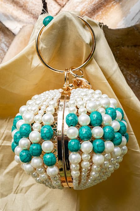 Bag Head Two Tone Pearl Embellished Bag 