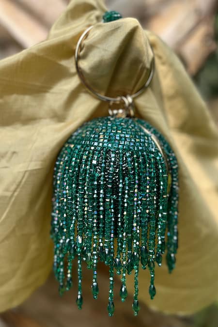 Bag Head Round Shaped Crystal Embellished Bag 