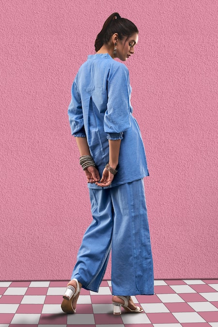 Affroz Solid Paneled Tunic & Trouser Set 