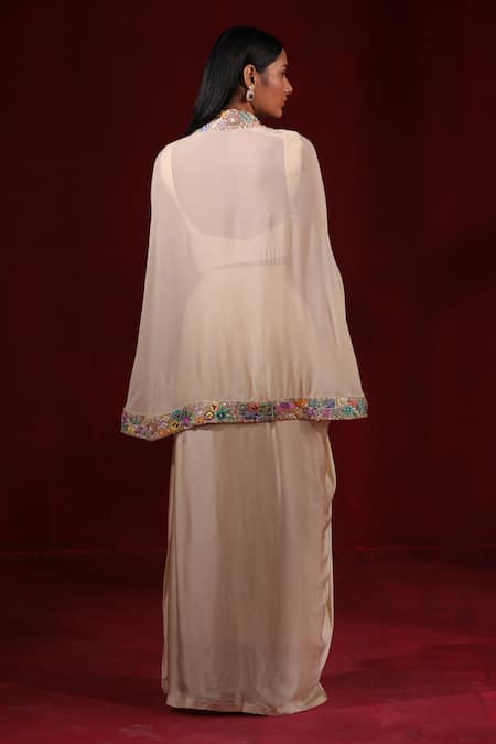 Ruh Clothing Embroidered Blouse Pleated Skirt Set 