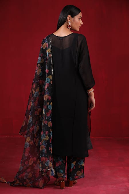 Ruh Clothing Thread Embroidered Kurta Palazzo Set 
