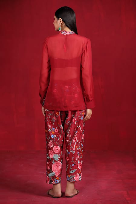 Ruh Clothing Floral Thread Work Pant Set 