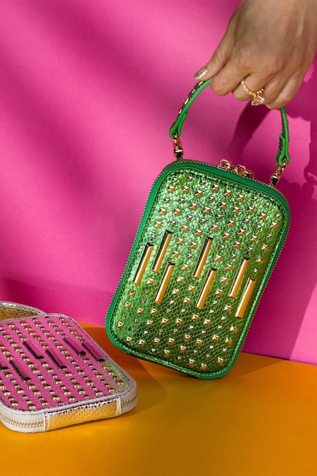 House Of Bio Amalfi Textured Studded Mobile Bag 