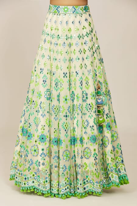 Gopi Vaid Ivory Georgette, Organza Embroidery, Beads, Gayathri Embellished Lehenga Set at Aza Fashions Gopi Vaid_Ivory Georgette, Organza Embroidery, Beads, Gayathri Embellished Lehenga Set _at_Aza_Fashions