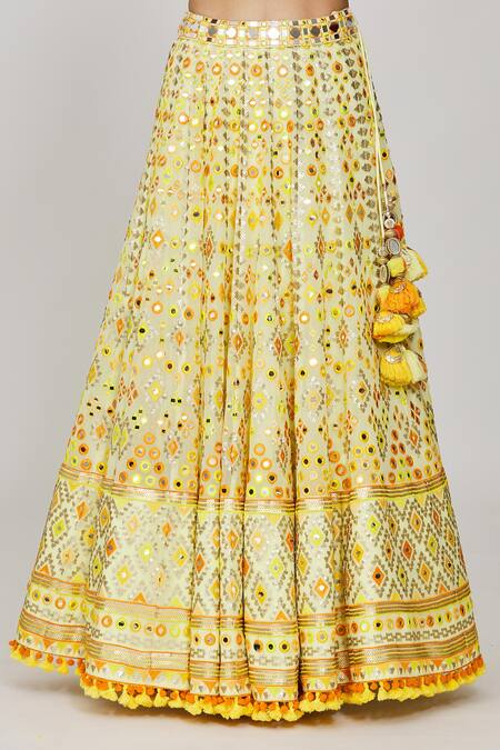 Buy Gopi Vaid Yellow Viscose, Georgette, Organza Sequins, Ashi Embroidered Cape Lehenga Set Online at Aza Fashions Buy_Gopi Vaid_Yellow Viscose, Georgette, Organza Sequins, Ashi Embroidered Cape Lehenga Set _Online_at_Aza_Fashions