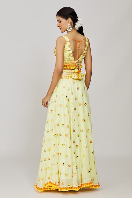 Gopi Vaid Yasti Embroidered Victorian Skirt & Blouse Set 