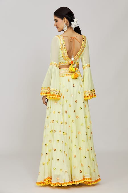Gopi Vaid Navya Embroidered Victorian Skirt & Blouse Set 