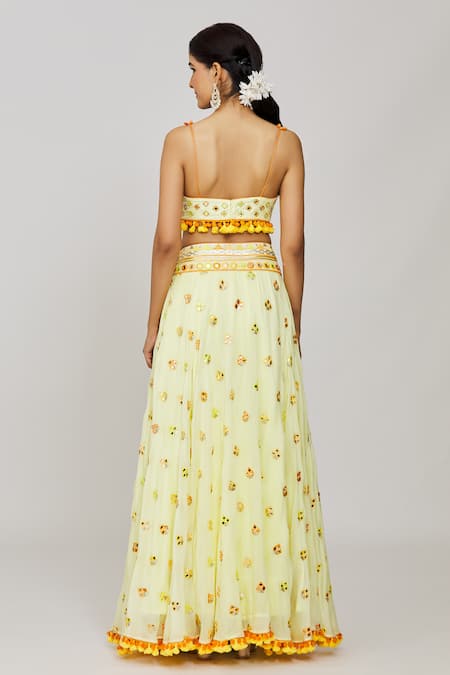 Gopi Vaid Priti Embroidered Victorian Skirt Set 