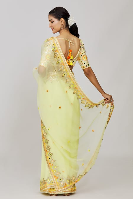 Gopi Vaid Priyal Embroidered Saree & Blouse Set 