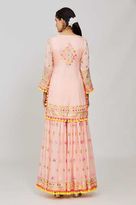 Gopi Vaid Foram Thread Embroidered Kurta Sharara Set 