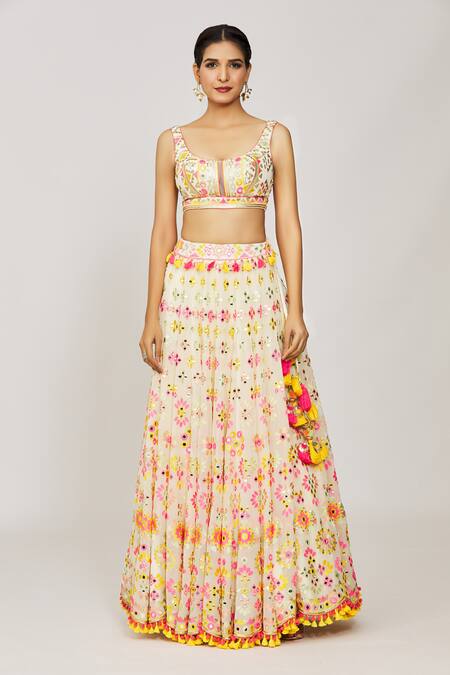 Buy Gopi Vaid Multi Color Georgette, Organza Sequins, Tassels, Anika Mela Bridal Lehenga Set Online at Aza Fashions Buy_Gopi Vaid_Multi Color Georgette, Organza Sequins, Tassels, Anika Mela Bridal Lehenga Set _Online_at_Aza_Fashions