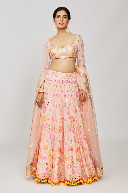 Gopi Vaid Urvashi Mela Mirror Work Bridal Lehenga Set 