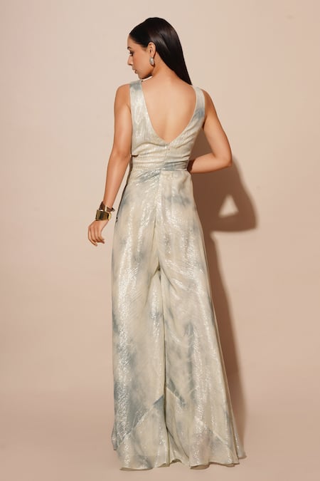 Chaashni By Maansi And Ketan Sequins & Nalki Embroidered Jumpsuit 