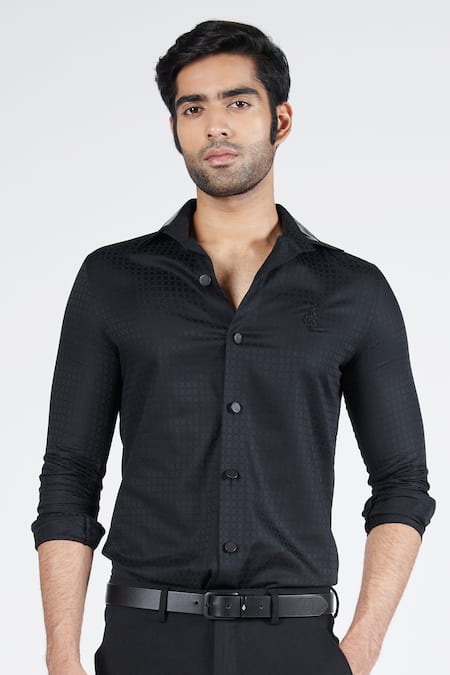 S&N by Shantnu Nikhil Slim Fit Textured Shirt 