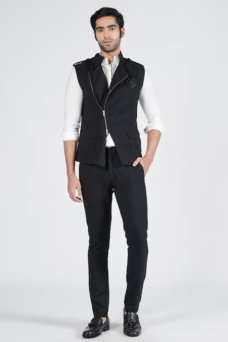 S&N by Shantnu Nikhil Handcrafted Crest Waistcoat 