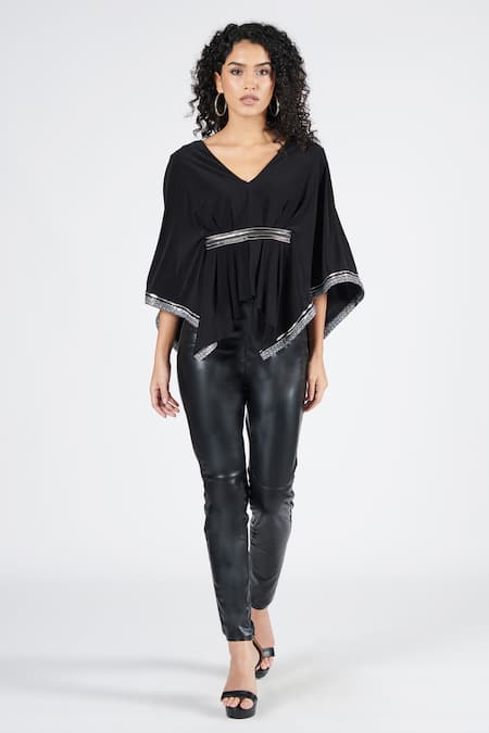 S&N by Shantnu Nikhil Asymmetric Cape Top 