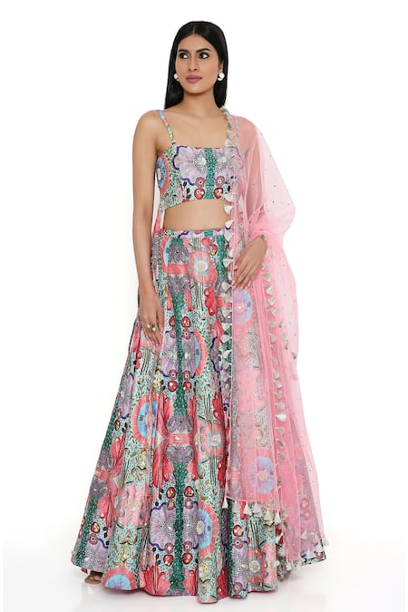 Payal Singhal Abstract Floral Print Lehenga Set 