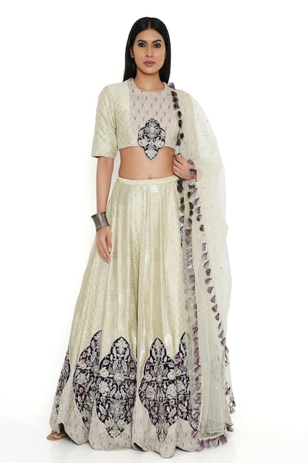 Payal Singhal Floral Embroidered Lehenga Set 