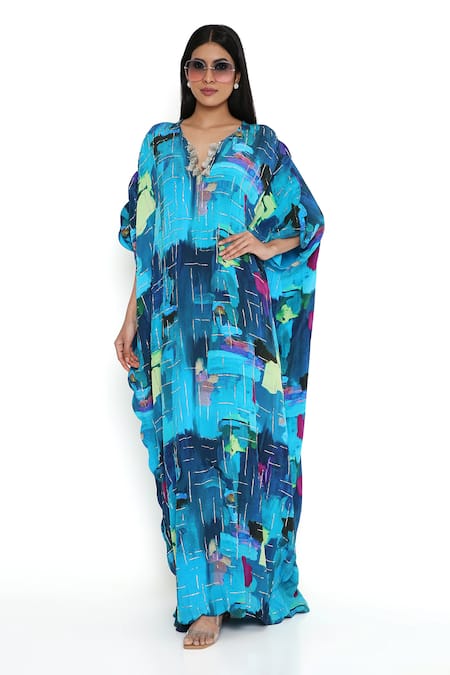 Payal Singhal Paint Brush Effect Kaftan 