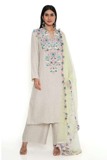 Payal Singhal Floral Embroidered Kurta Pant Set 