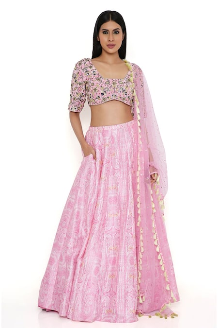 Payal Singhal Printed Lehenga Embroidered Blouse Set 