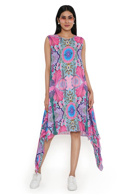 PS Pret by Payal Singhal Enchanted Print Asymmetric Dress 