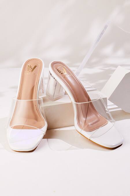 Buy_House Of Vian_White Marilyn Transparent Strap Heels_Online_at_Aza_Fashions